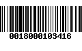 Código de Barras 0018000103416