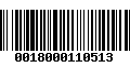 Código de Barras 0018000110513