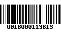 Código de Barras 0018000113613