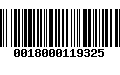 Código de Barras 0018000119325