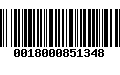 Código de Barras 0018000851348