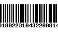 Código de Barras 00180223104322008145