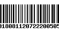 Código de Barras 00180811207222005050