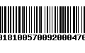 Código de Barras 00181005700920004768