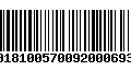 Código de Barras 00181005700920006939