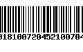 Código de Barras 00181007204521007046