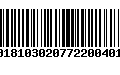 Código de Barras 00181030207722004010