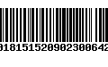 Código de Barras 00181515209023006423