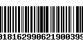 Código de Barras 00181629906219003991