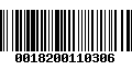 Código de Barras 0018200110306