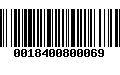 Código de Barras 0018400800069