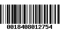 Código de Barras 0018408012754