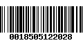 Código de Barras 0018505122028