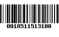 Código de Barras 0018511513100