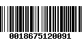 Código de Barras 0018675120091