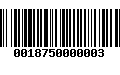 Código de Barras 0018750000003