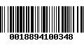 Código de Barras 0018894100348