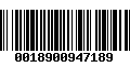 Código de Barras 0018900947189