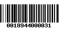 Código de Barras 0018944000031