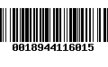 Código de Barras 0018944116015