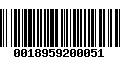 Código de Barras 0018959200051