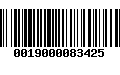 Código de Barras 0019000083425