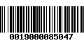 Código de Barras 0019000085047