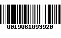 Código de Barras 0019061093920