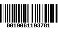 Código de Barras 0019061193781