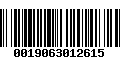 Código de Barras 0019063012615