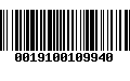 Código de Barras 0019100109940