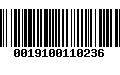 Código de Barras 0019100110236