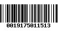 Código de Barras 0019175011513