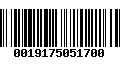 Código de Barras 0019175051700