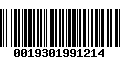 Código de Barras 0019301991214