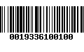 Código de Barras 0019336100100