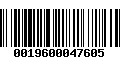 Código de Barras 0019600047605