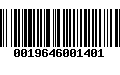 Código de Barras 0019646001401