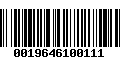 Código de Barras 0019646100111