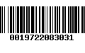 Código de Barras 0019722083031