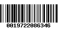 Código de Barras 0019722086346