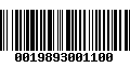 Código de Barras 0019893001100