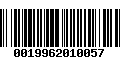 Código de Barras 0019962010057