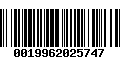 Código de Barras 0019962025747