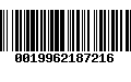 Código de Barras 0019962187216