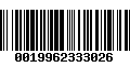 Código de Barras 0019962333026