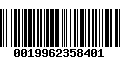Código de Barras 0019962358401