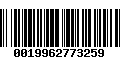 Código de Barras 0019962773259