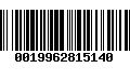 Código de Barras 0019962815140