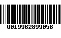 Código de Barras 0019962899058